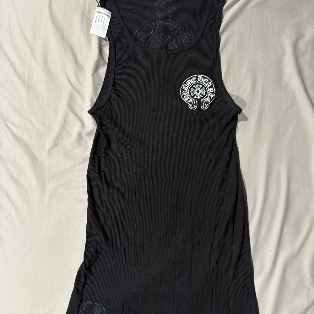 Chrome Hearts Black Sleeveless Tank Top with Emblem